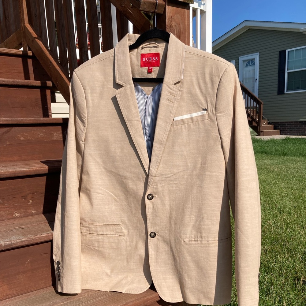 NWOT Men’s Guess Blazer Jacket, Tan